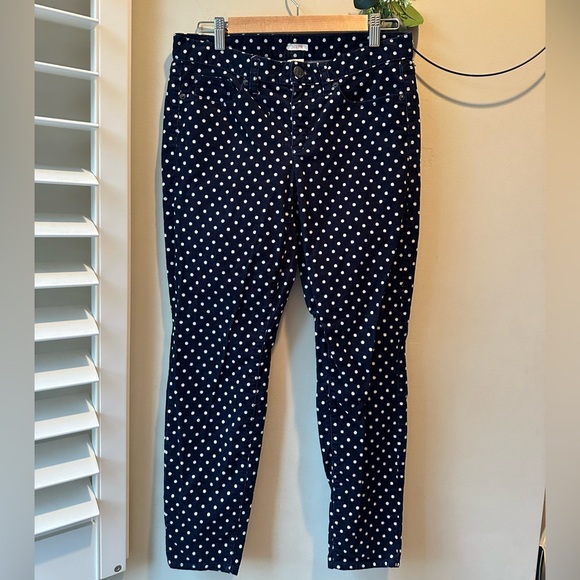 J. Crew Pants - J. Crew Navy and White Polka Dot Pants